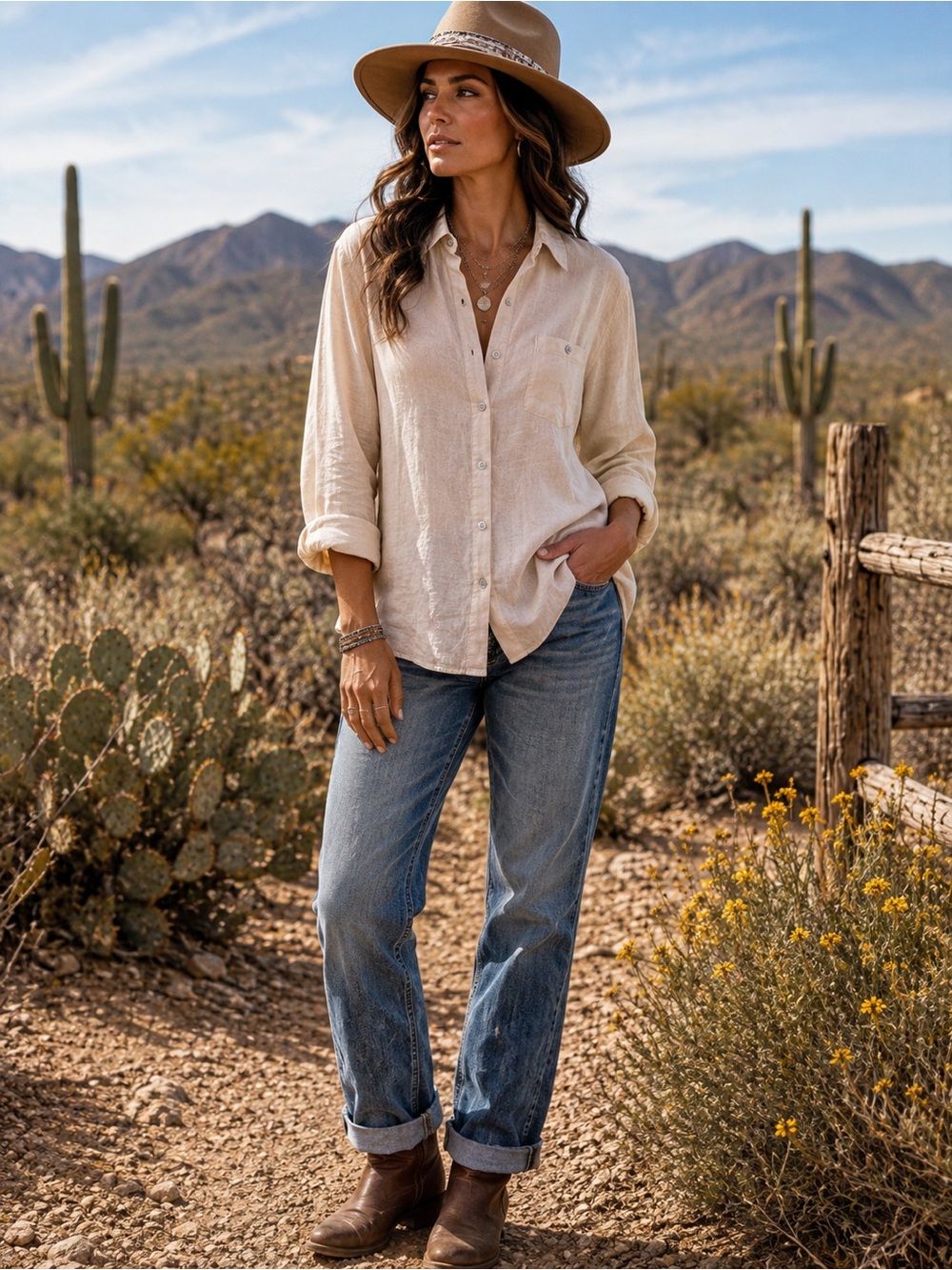 Agolde Cream Button-Down Linen Shirt